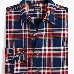 J. Crew Blue and Red Casual Flannel Button Down Shirt